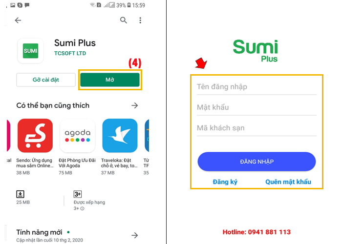 Các bước cài đặt ứng dụng SUMI PLUS